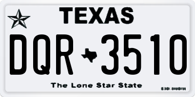 TX license plate DQR3510