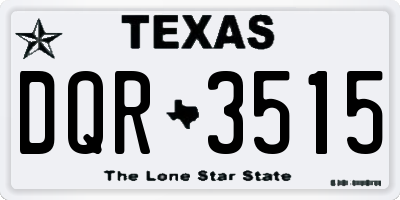 TX license plate DQR3515