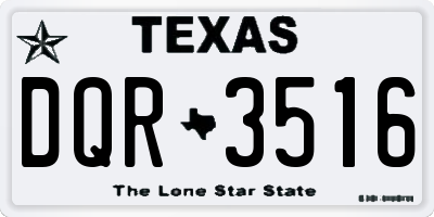 TX license plate DQR3516