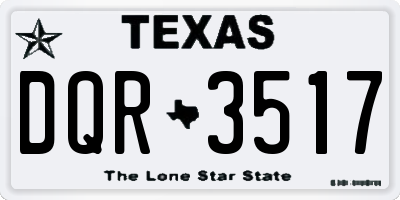 TX license plate DQR3517