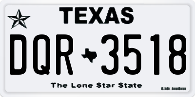 TX license plate DQR3518