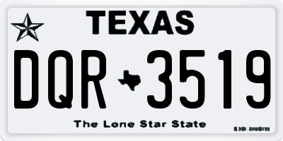 TX license plate DQR3519