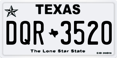 TX license plate DQR3520