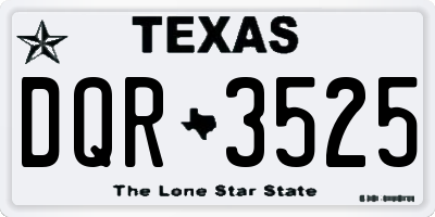 TX license plate DQR3525