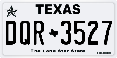 TX license plate DQR3527