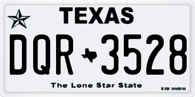 TX license plate DQR3528