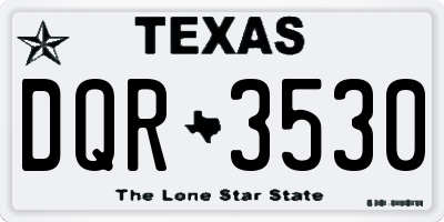 TX license plate DQR3530
