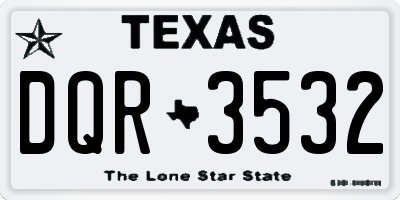 TX license plate DQR3532