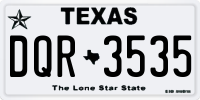TX license plate DQR3535