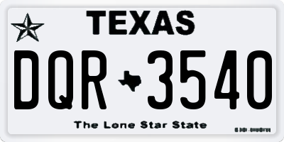 TX license plate DQR3540