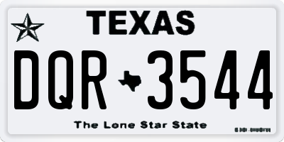 TX license plate DQR3544