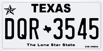 TX license plate DQR3545