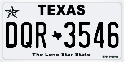TX license plate DQR3546