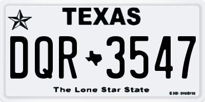 TX license plate DQR3547