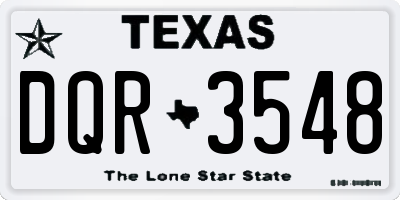 TX license plate DQR3548