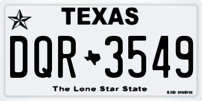 TX license plate DQR3549