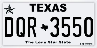 TX license plate DQR3550