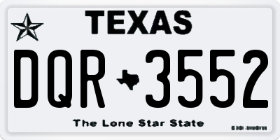 TX license plate DQR3552