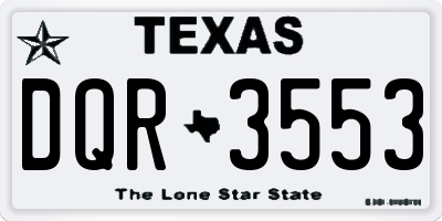 TX license plate DQR3553