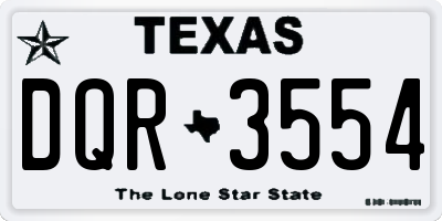 TX license plate DQR3554