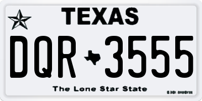 TX license plate DQR3555