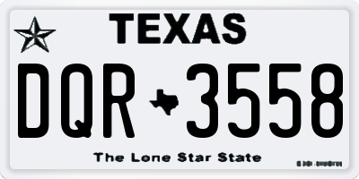 TX license plate DQR3558