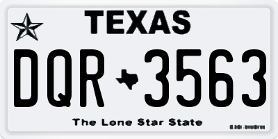 TX license plate DQR3563