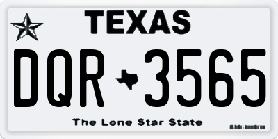 TX license plate DQR3565