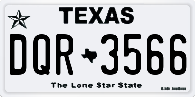 TX license plate DQR3566