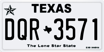 TX license plate DQR3571