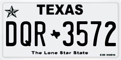 TX license plate DQR3572