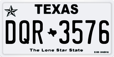 TX license plate DQR3576