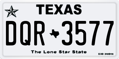 TX license plate DQR3577