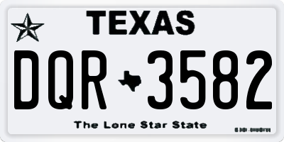 TX license plate DQR3582