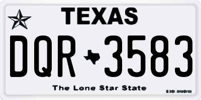 TX license plate DQR3583