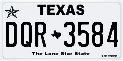 TX license plate DQR3584