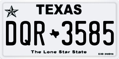 TX license plate DQR3585