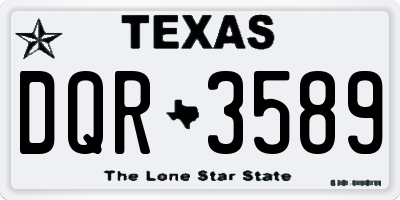 TX license plate DQR3589