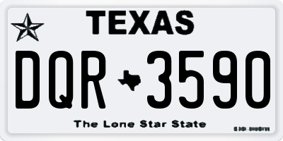 TX license plate DQR3590