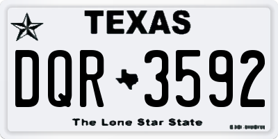 TX license plate DQR3592