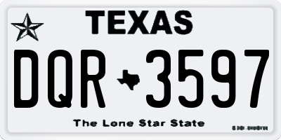 TX license plate DQR3597