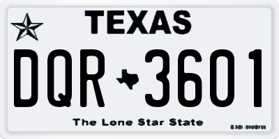 TX license plate DQR3601