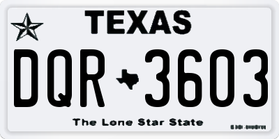 TX license plate DQR3603