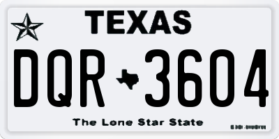 TX license plate DQR3604