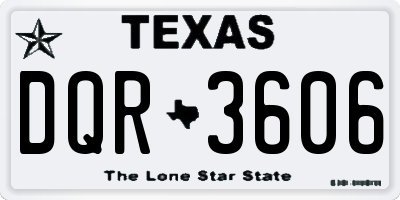 TX license plate DQR3606
