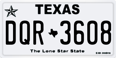 TX license plate DQR3608