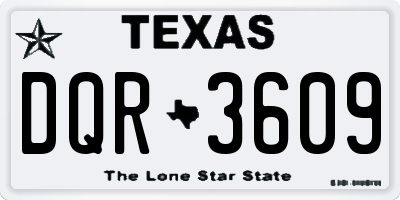 TX license plate DQR3609