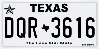 TX license plate DQR3616