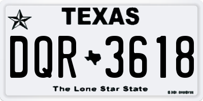 TX license plate DQR3618