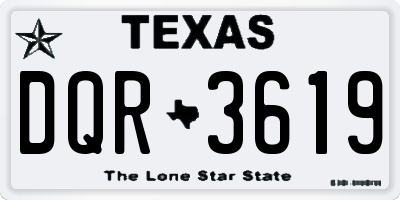TX license plate DQR3619